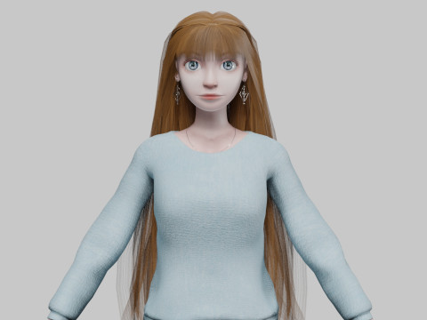 Standard young girl V33830 3D Model