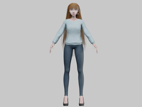 Standard young girl V33830 3D Model