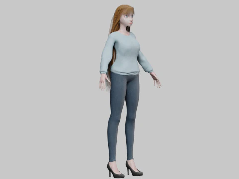 Standard young girl V33830 3D Model