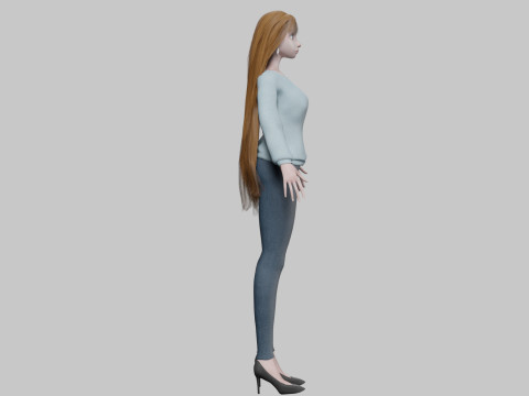 Standard young girl V33830 Modèle 3D