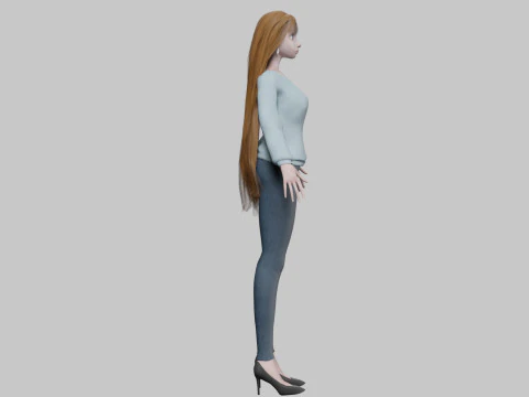 Standard young girl V33830 3D Model