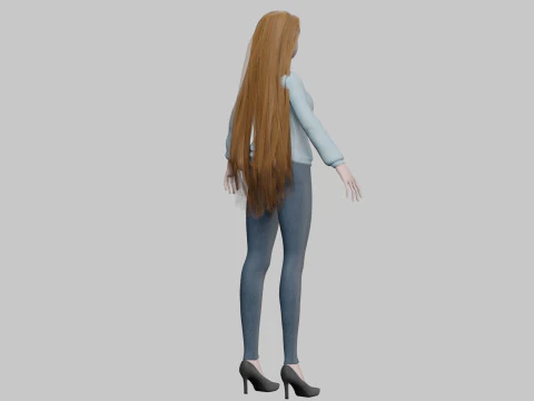 Standard young girl V33830 3D Model