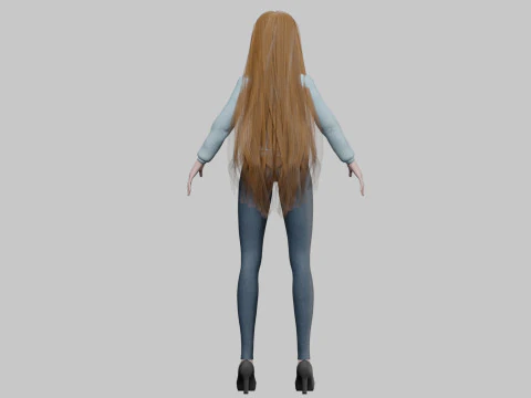 Standard young girl V33830 3D Model
