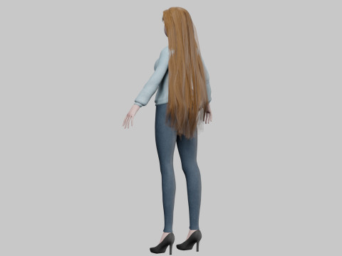 Standard young girl V33830 Modèle 3D