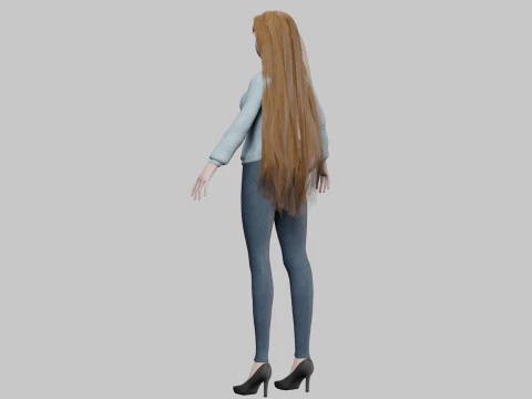 Standard young girl V33830 3D Model