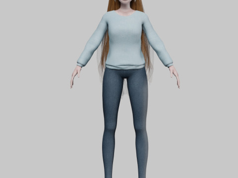 Standard young girl V33830 Modèle 3D