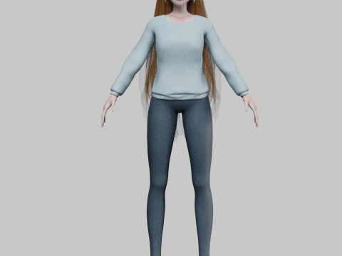 Standard young girl V33830 3D Model