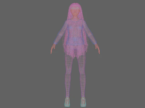 Standard young girl V33830 3D Model