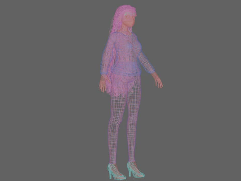 Standard young girl V33830 3D Model