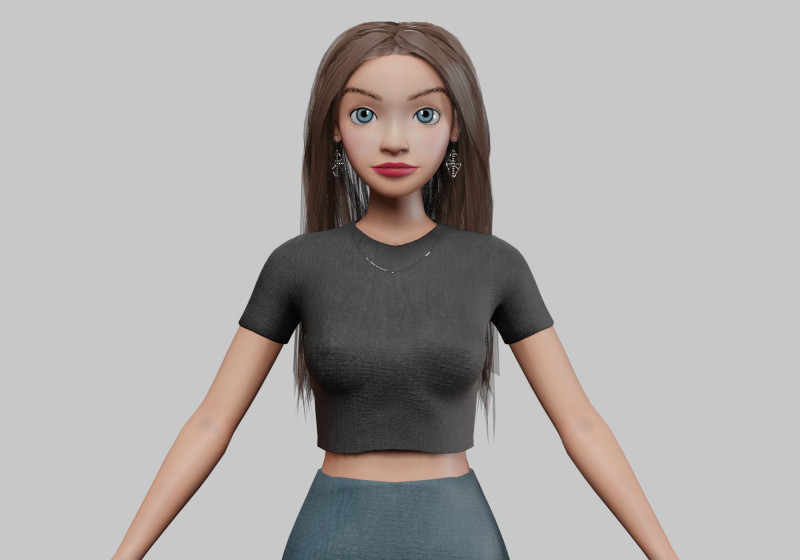 Stylized pretty girl V34060 Modèle 3D .c4d .max .obj .3ds .fbx .stl .blend 