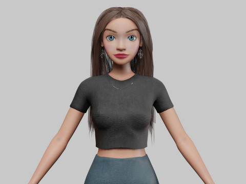 Stylized pretty girl V34060 3D 모델