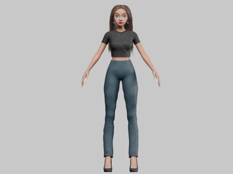 Stylized pretty girl V34060 Modèle 3D