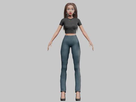 Stylized pretty girl V34060 3D Model