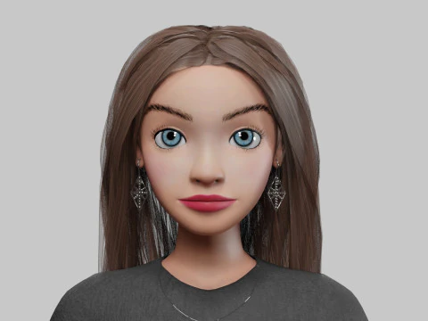 Stylized pretty girl V34060 3D Model