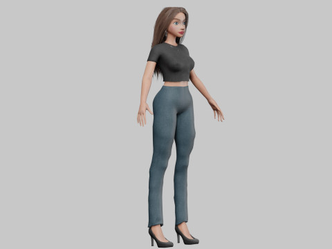 Stylized pretty girl V34060 Modèle 3D