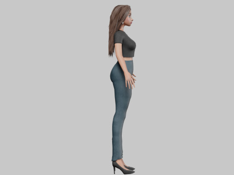 Stylized pretty girl V34060 Modèle 3D