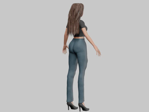 Stylized pretty girl V34060 3D Model
