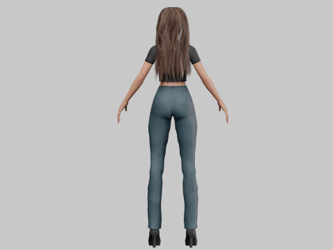 Stylized pretty girl V34060 Modèle 3D