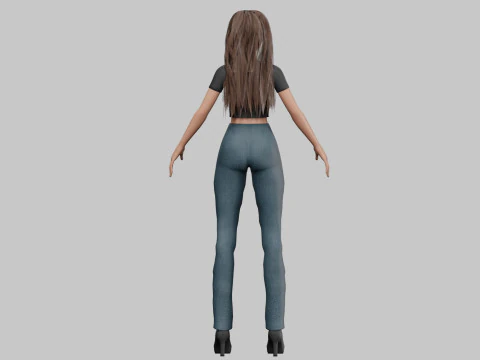 Stylized pretty girl V34060 3D Model