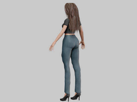 Stylized pretty girl V34060 Modèle 3D