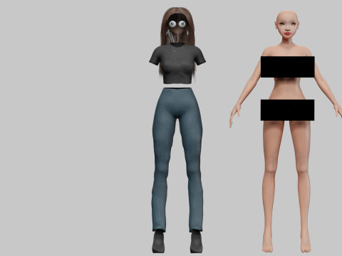 Stylized pretty girl V34060 Modèle 3D