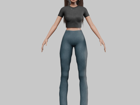 Stylized pretty girl V34060 Modèle 3D