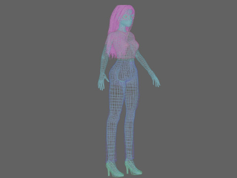 Stylized pretty girl V34060 Modèle 3D