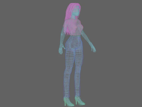 Stylized pretty girl V34060 3D Model