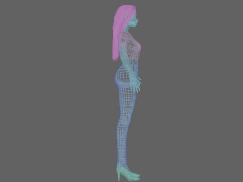 Stylized pretty girl V34060 Modèle 3D