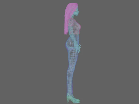 Stylized pretty girl V34060 3D Model