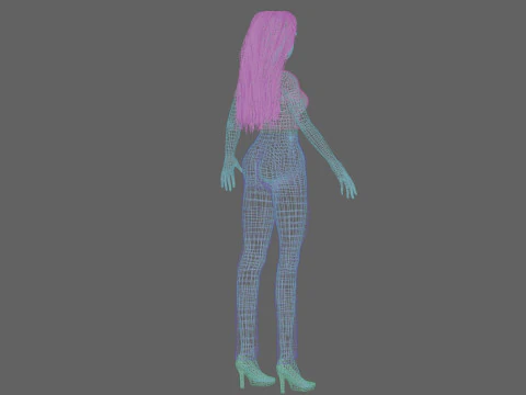 Stylized pretty girl V34060 3D Model