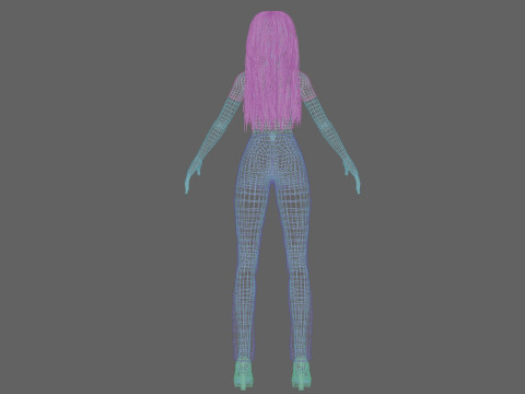 Stylized pretty girl V34060 Modèle 3D