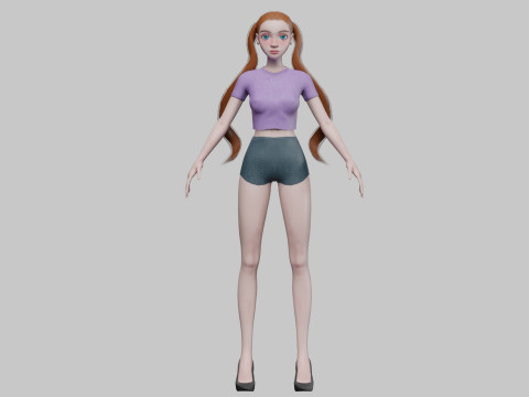 Sweet cartoon girl V24684 3Dモデル