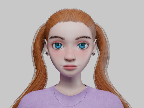 Sweet cartoon girl V24684 3Dモデル