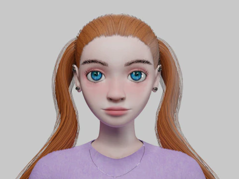 Sweet cartoon girl V24684 3D Model