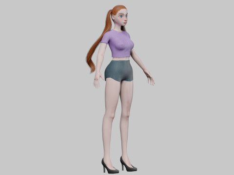 Sweet cartoon girl V24684 3Dモデル