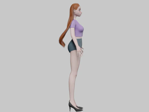 Sweet cartoon girl V24684 3D Model