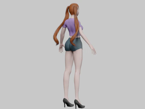 Sweet cartoon girl V24684 3D Model