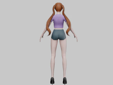Sweet cartoon girl V24684 3D Model