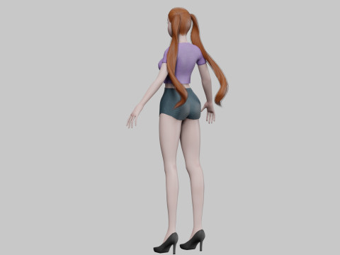 Sweet cartoon girl V24684 3Dモデル