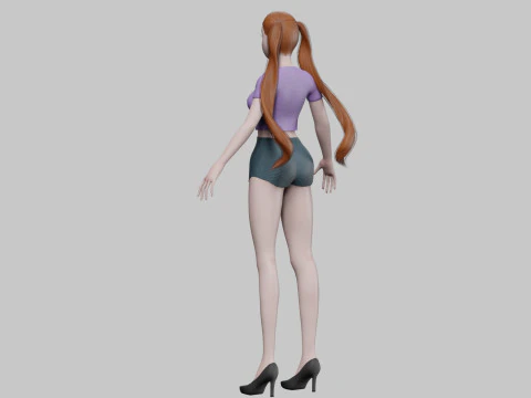 Sweet cartoon girl V24684 3D Model