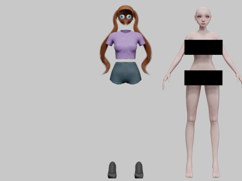 Sweet cartoon girl V24684 3Dモデル