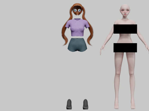 Sweet cartoon girl V24684 3D Model