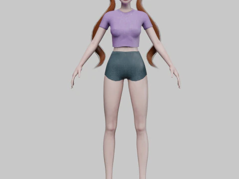 Sweet cartoon girl V24684 3D Model