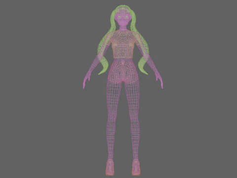 Sweet cartoon girl V24684 3D Model