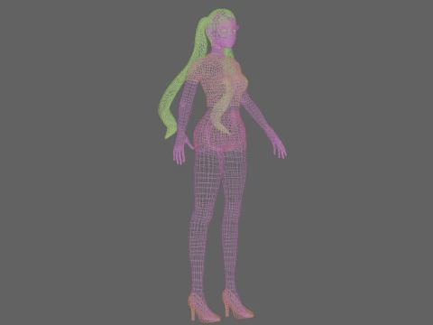 Sweet cartoon girl V24684 3D Model