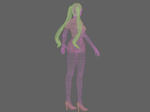 Sweet cartoon girl V24684 3D Model