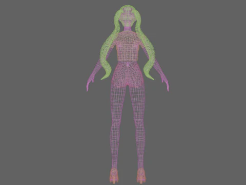 Sweet cartoon girl V24684 3D Model