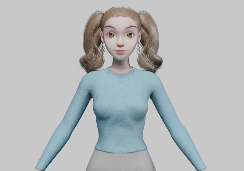 Sweet young girl V31941 Model 3D .c4d .max .obj .3ds .fbx .stl .blend
