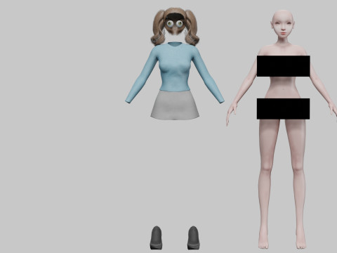 Sweet young girl V31941 Model 3D